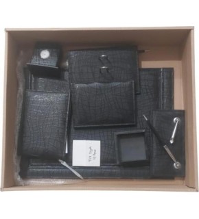 Logon Manavgat 8 Parça Suni Deri Siyah W966