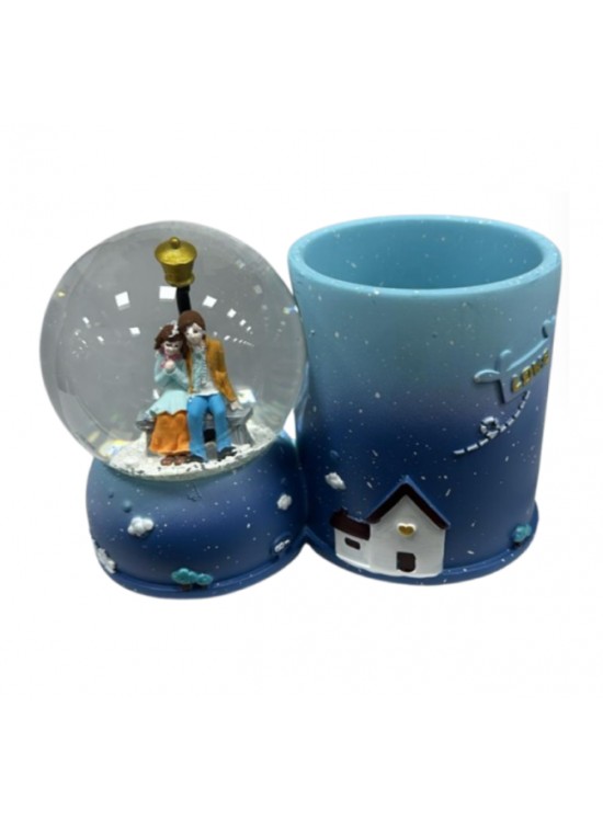 Love Kalemlikli Cam Küre - Süs Eşyası Love Kalemlikli Cam Küre - Süs Eşyası