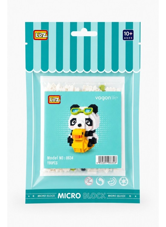 Loz Blok Oyuncak Ördekli Panda 190 Parça Mini Poş Lz-8634