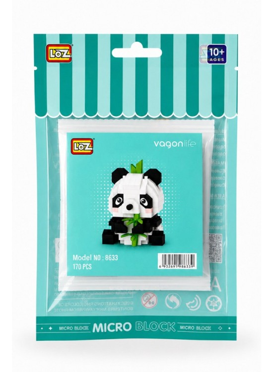Loz Blok Oyuncak Panda 170 Parça Mini Poşet Lz-8633