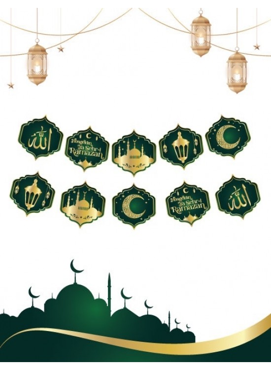 Lüks Banner Ramazan Varaklı 10 Parça Lüks Banner Ramazan Varaklı 10 Parça