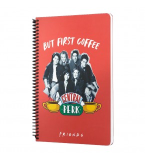 Mabbels Spiralli Defter Friends Central Perk But First Coffee Kırmızı 80 YP 17x24 DFT-388456