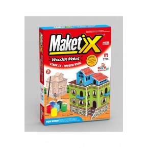 Maketix 3D Ahşap Boyama Seti Konak Ev 9788