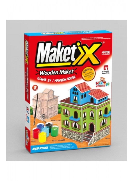 Maketix 3D Ahşap Boyama Seti Konak Ev 9788