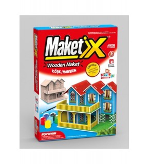 Maketix 3D Ahşap Boyama Seti Köşk 9789