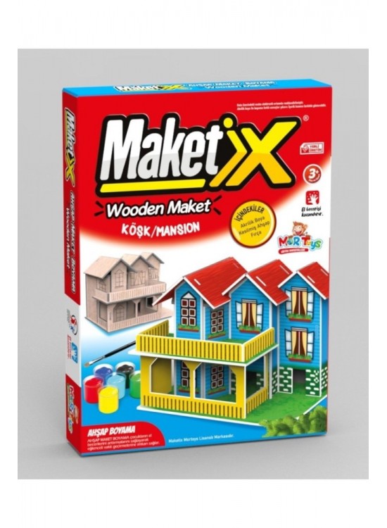 Maketix 3D Ahşap Boyama Seti Köşk 9789 Maketix 3D Ahşap Boyama Seti Köşk 9789