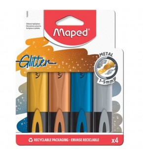 Maped Fosforlu Kalem Glıtter Metal 4 Lü