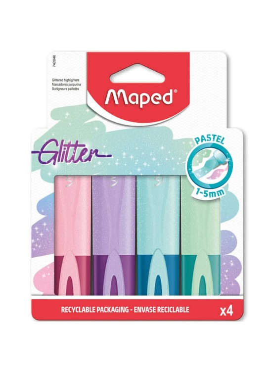 Maped Fosforlu Kalem Glıtter Pastel 4 Lü 742046
