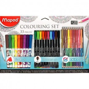 Maped Okul Seti 33 LÜ (10 lu Brush/10 lu Fineliner/12 li Duo Boya) 897417