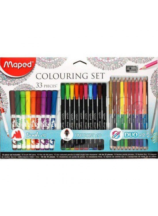Maped Okul Seti 33 LÜ (10 lu Brush/10 lu Fineliner/12 li Duo Boya) 897417
