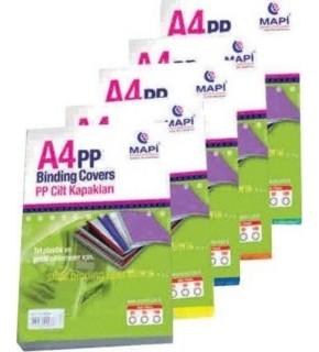 Mapi Cilt Kapağı Plastik A4 300 MIC Beyaz+Beyaz 100 LÜ