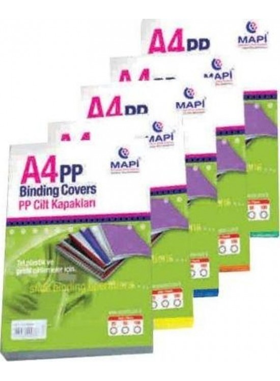 Mapi Cilt Kapağı Plastik A4 300 MIC Beyaz+Beyaz 100 LÜ