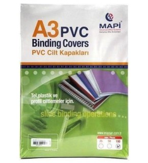 Mapi Cilt Kapağı Plastik Opak A3 160 MIC Mavi 204 03 04 (1 Adet)