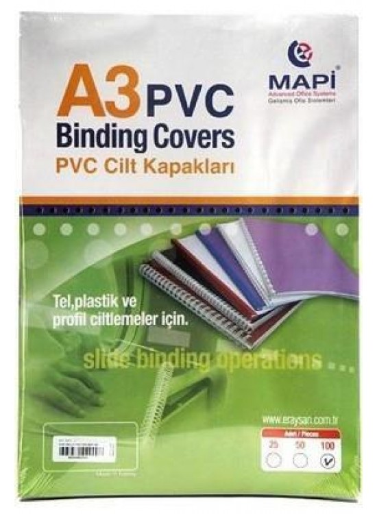 Mapi Cilt Kapağı Plastik Opak A3 160 MIC Mavi 204 03 04 (1 Adet) Mapi Cilt Kapağı Plastik Opak A3 160 MIC Mavi 204 03 04 (1 Adet)
