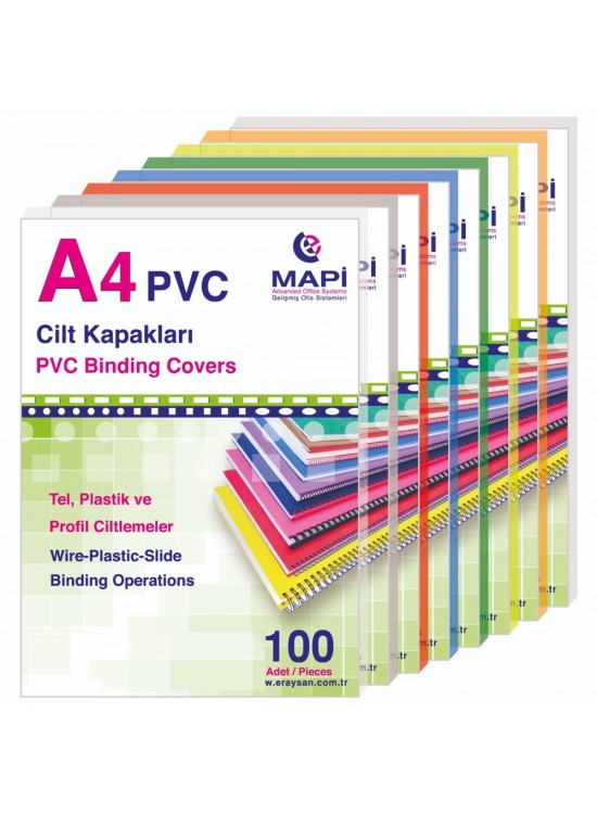 Mapi Cilt Kapağı Plastik Opak A4 160 MIC Sarı 204 02 06 (1 Adet)