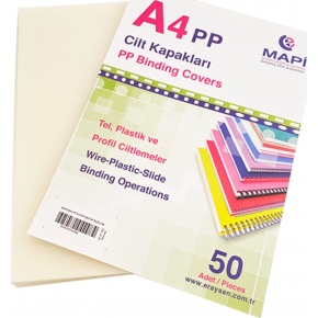 Mapi Cilt Kapağı Plastik Opak A4 350 MIC Şeffaf Buzlu 204 24 50 (1 Adet)