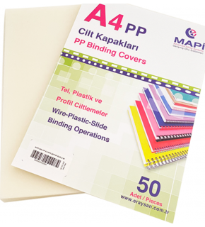 Mapi Cilt Kapağı Plastik Opak A4 350 MIC Şeffaf Buzlu 204 24 50 (1 Adet)