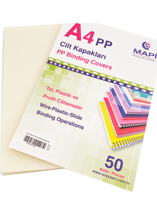 Mapi Cilt Kapağı Plastik Opak A4 350 MIC Şeffaf Buzlu 204 24 50 (1 Adet) Mapi Cilt Kapağı Plastik Opak A4 350 MIC Şeffaf Buzlu 204 24 50 (1 Adet)
