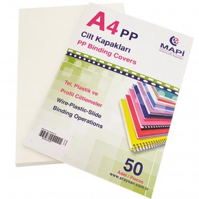 Mapi Cilt Kapağı Plastik Opak A4 450 MIC Şeffaf Buzlu 204 25 50 (1 Adet)