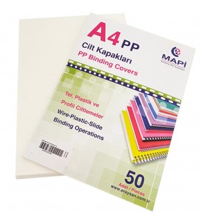 Mapi Cilt Kapağı Plastik Opak A4 450 MIC Şeffaf Buzlu 204 25 50 (1 Adet)