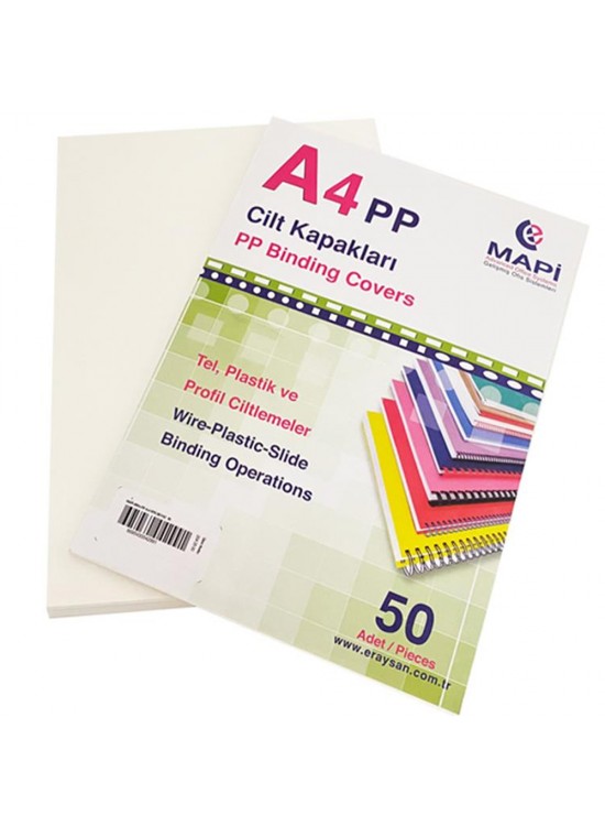 Mapi Cilt Kapağı Plastik Opak A4 450 MIC Şeffaf Buzlu 204 25 50 (1 Adet)