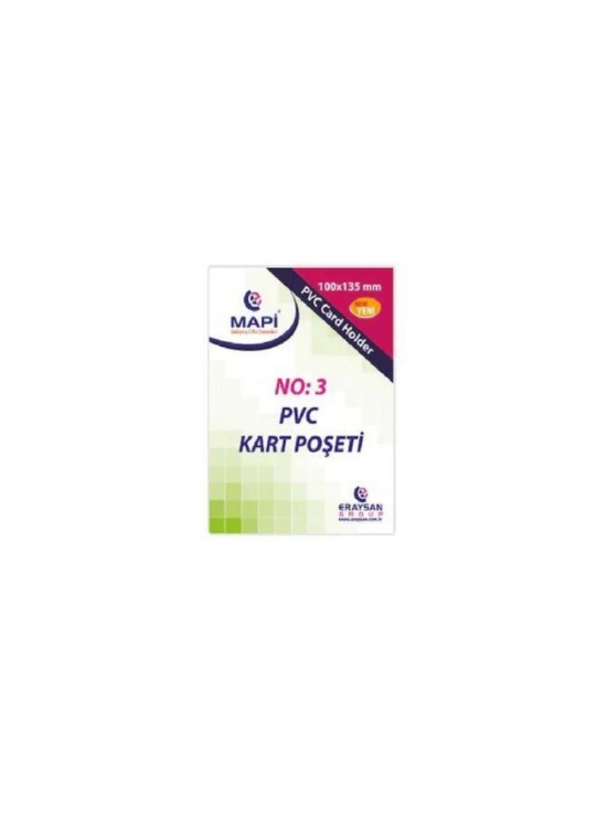 Mapi Kart Poşeti Dikey Pvc No:3 100x135 Şeffaf 910 10 37 (1 Adet)