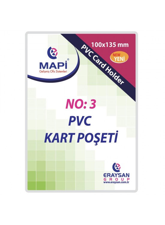 Mapi Kart Poşeti Dikey Pvc No:3 100x135 Şeffaf 910 10 37 (1 Adet)