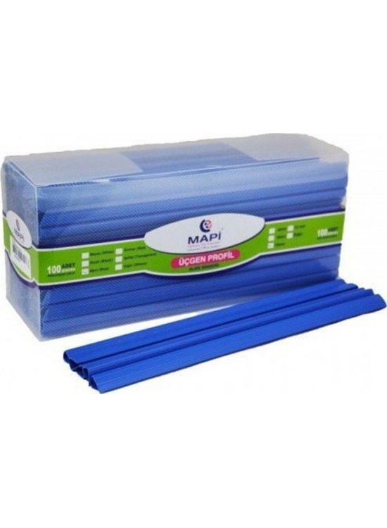 Mapi Profil Sırtlık Plastik Orta Üçgen 50-90 Syf 10 MM Mavi 214 10 04 (1 Adet)