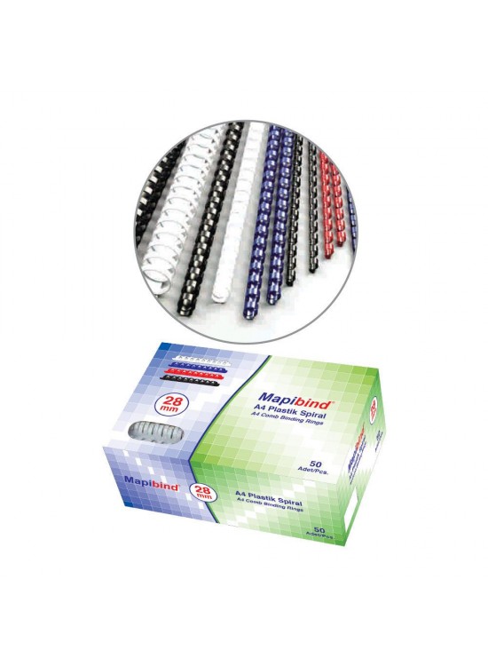 Mapibind Spiral Plastik 200-220 Syf 22 mm Beyaz 201 22 00 (1 Adet)