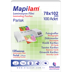 Mapilam Laminasyon Filmi Parlak 78x 102 125 MIC 102 12 10 (1 Adet)