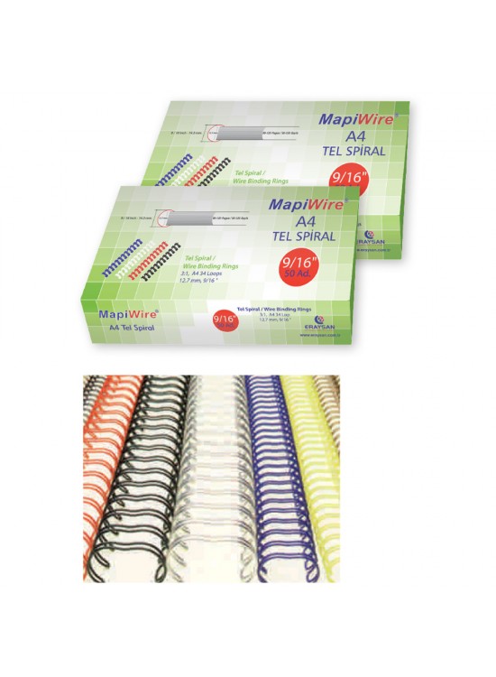 Mapiwire Spiral Tel 3:1 Aralık 5-15 Yaprak 1/4 Beyaz 210 02 00 (1 Adet)