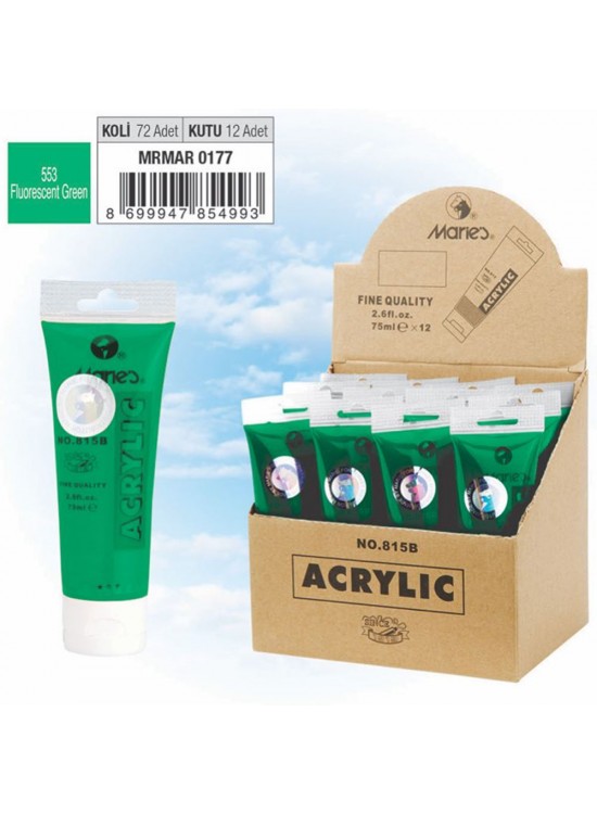 Maries Akrilik Boya 75 ML Fluorescent Yeşil 815-553