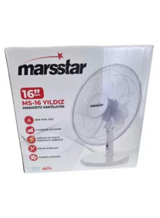 MARSSTAR YILDIZ MASA ÜSTÜ VANTİLATÖR MS-16 MARSSTAR YILDIZ MASA ÜSTÜ VANTİLATÖR MS-16