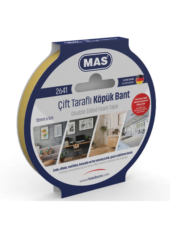 Mas Çift Taraflı Köpük Bant 12 MM x 5 M 2641