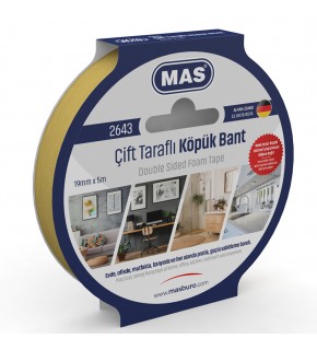 Mas Çift Taraflı Köpük Bant 19 MM x 5 M 2643