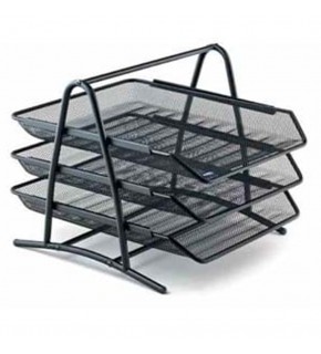 Mas Evrak Rafı Metal Perforeli 3 LÜ Siyah 523