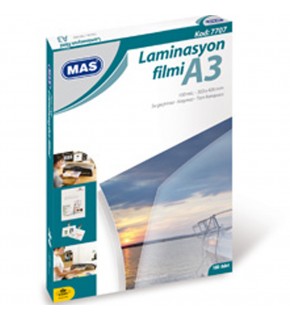 Mas Laminasyon Filmi Parlak A3 125 MIC 7707 (1 Adet)