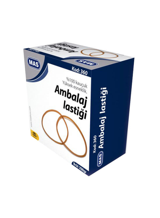 Mas Ambalaj Lastik Kutu %100 Kauçuk 200 GR 360