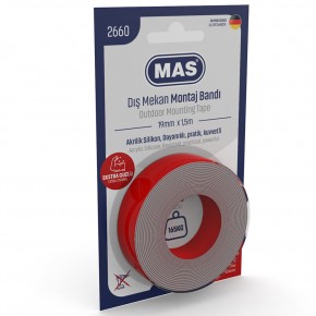 Mas Montaj Bandı Dış Mekan Extra Güçlü 19 MM x 1,5 M 2660