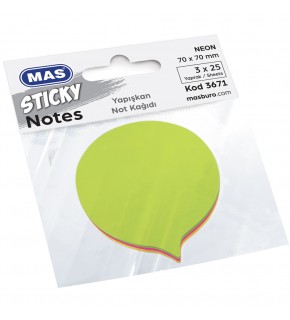 Mas Yapışkanlı Şekilli Not kağıt Balon 75 Syf 3671 (1 Adet)