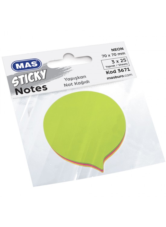Mas Yapışkanlı Şekilli Not kağıt Balon 75 Syf 3671 (1 Adet) Mas Yapışkanlı Şekilli Not kağıt Balon 75 Syf 3671 (1 Adet)