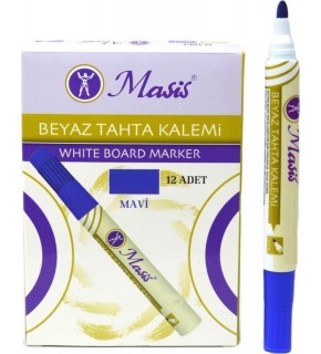 Masis Beyaz Tahta Kalemi, Mavi, 12 Adetlik Kutu