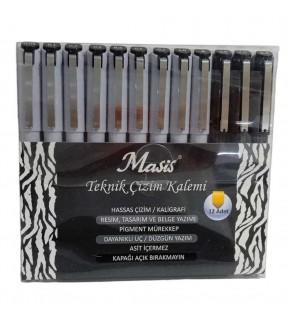 Masis Teknik Çizim Kalemi 12 Lİ Set TÇK-S12