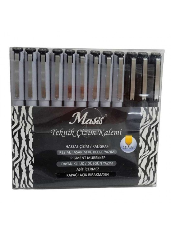 Masis Teknik Çizim Kalemi 12 Lİ Set TÇK-S12