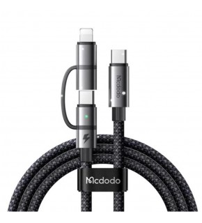 MCDODO CA-0450 LIGHTNING PD 36W - TYPE-C 100W DESTEKLİ2 Sİ BİR ARADA ŞARJ KABLOSU 1.2M