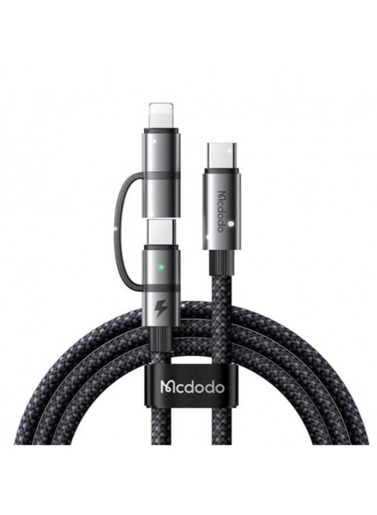 MCDODO CA-0450 LIGHTNING PD 36W - TYPE-C 100W DESTEKLİ2 Sİ BİR ARADA ŞARJ KABLOSU 1.2M