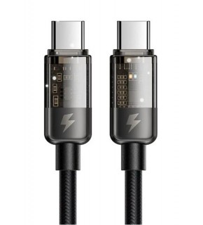 MCDODO CA-2840 Type-C To Type-C 100W Led Işıklı Power Off Hızlı Data Şarj Kablosu 1.2m - Siyah