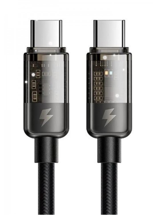 MCDODO CA-2840 Type-C To Type-C 100W Led Işıklı Power Off Hızlı Data Şarj Kablosu 1.2m - Siyah
