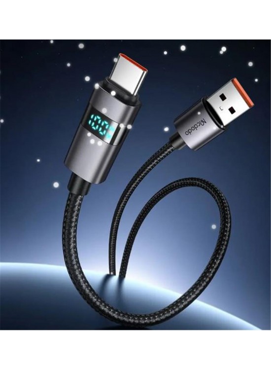 MCDODO CA-6520 USB-A TO USB-C KABLOSU YATAY LED EKRANLI SİYAH