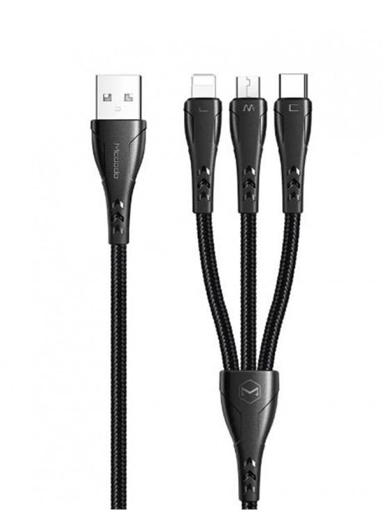 MCDODO CA-6960 3İN1 (LİGHTNİNG-MİCRO-TYPE-C) ŞARJ KABLOSU 3A 1.2M MCDODO CA-6960 3İN1 (LİGHTNİNG-MİCRO-TYPE-C) ŞARJ KABLOSU 3A 1.2M